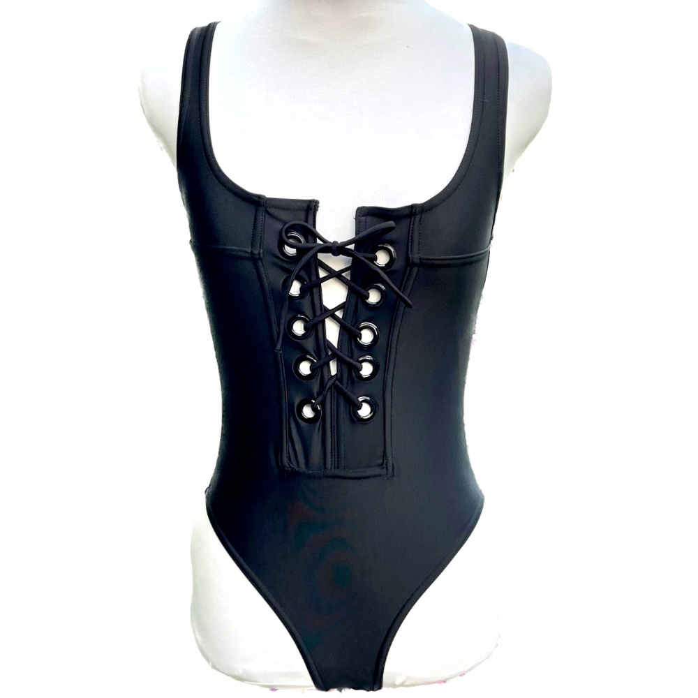Black Lace-up Swimsuit Size Small
